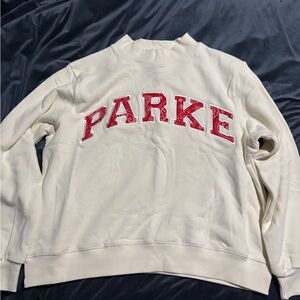 PARKE Cream Red Bandana Lettering Sweatshirt